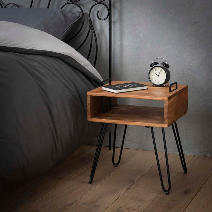 UNICORN Bedside table bedroom furniture side table brown Width 40 cm Depth 34 cm Height 48 cm