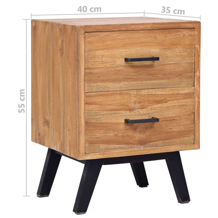 UNICORN Bedside table bedroom furniture solid teak wood brown Width 40 cm Depth 35 cm Height 55 cm