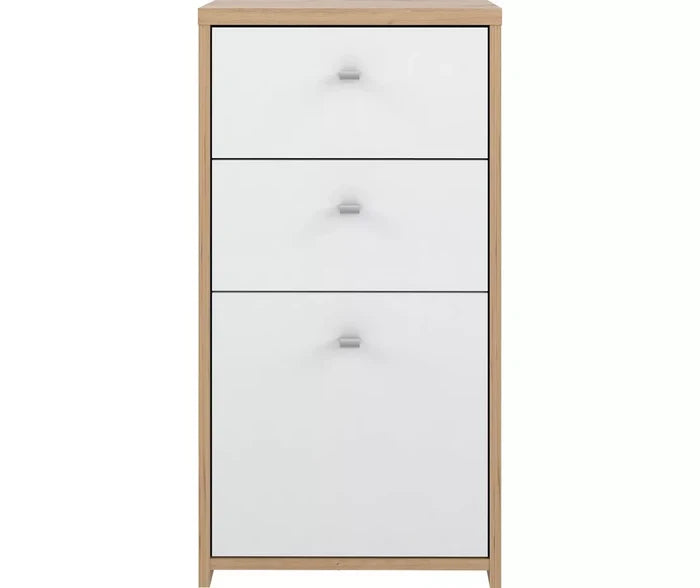 UNICORN Bedside tables white brown Width 40.3 cm Depth 29.6 cm Height 77.5 cm