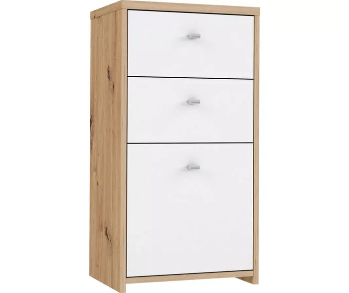 UNICORN Bedside tables white brown Width 40.3 cm Depth 29.6 cm Height 77.5 cm