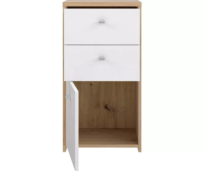 UNICORN Bedside tables white brown Width 40.3 cm Depth 29.6 cm Height 77.5 cm