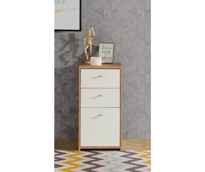 UNICORN Bedside tables white brown Width 40.3 cm Depth 29.6 cm Height 77.5 cm