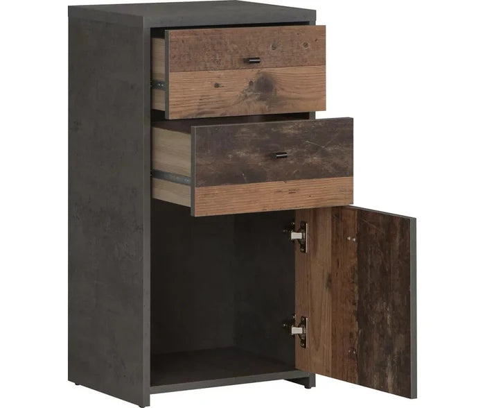UNICORN Bedside tables white brown Width 40.3 cm Depth 29.6 cm Height 77.5 cm