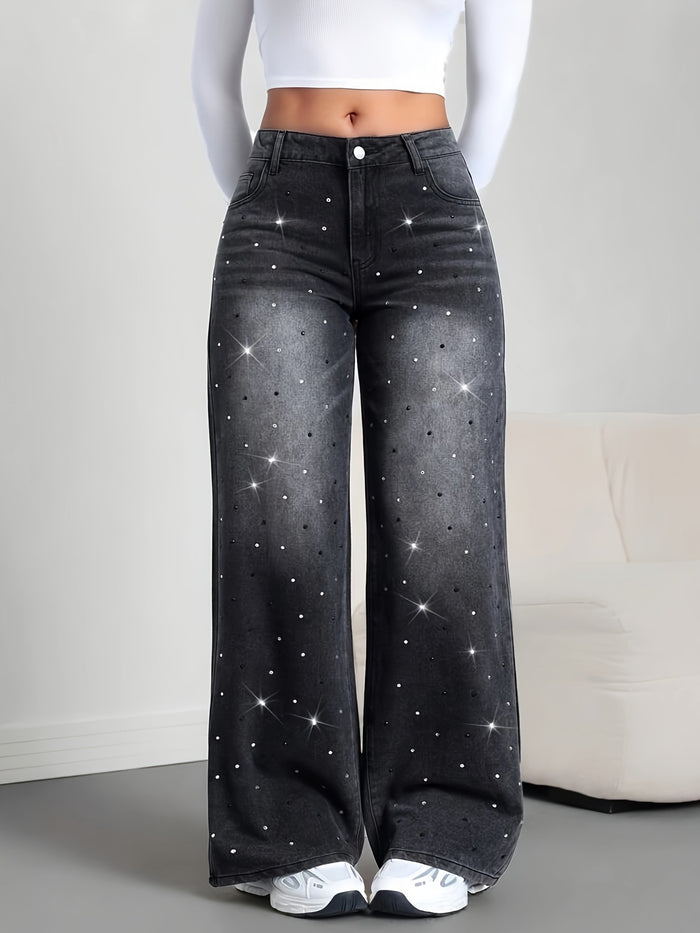 UNICORN Black Skinny Jeans Adorned with Sparkling Rhinestones xs s m l xl xxl