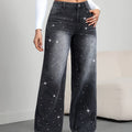 UNICORN Black Skinny Jeans Adorned with Sparkling Rhinestones xs s m l xl xxl