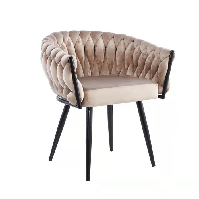 UNICORN bucket chair velvet pink black frame