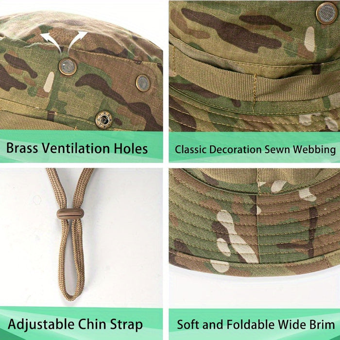 UNICORN Bucket Hats for Men Women Safari Outdoor Hats Black Camouflage