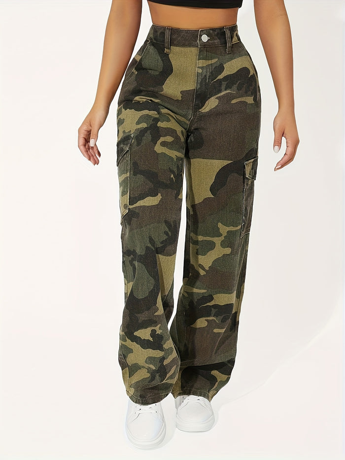 UNICORN Camouflage Print Flap Pocket Side Cargo Jeans xxs xs s m l