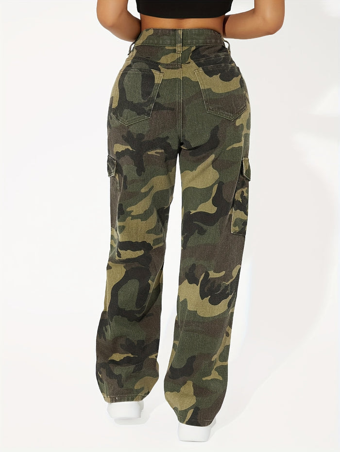 UNICORN Camouflage Print Flap Pocket Side Cargo Jeans xxs xs s m l