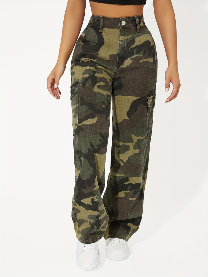 UNICORN Camouflage Print Flap Pocket Side Cargo Jeans xxs xs s m l