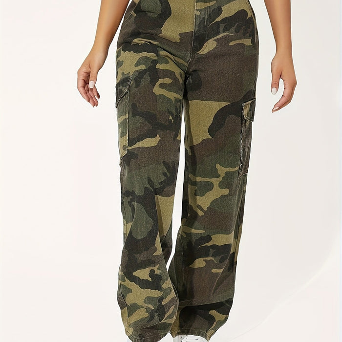 UNICORN Camouflage Print Flap Pocket Side Cargo Jeans xxs xs s m l