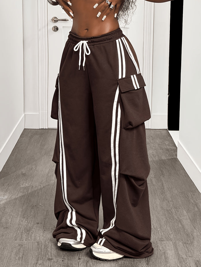 UNICORN Cargo Wide Leg Pants with Drawstring Waist, Loose Straight Street Style s m l xl xxl