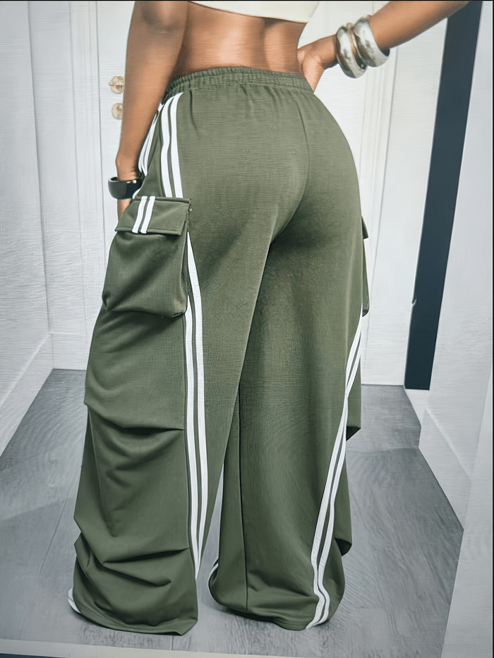UNICORN Cargo Wide Leg Pants with Drawstring Waist, Loose Straight Street Style s m l xl xxl
