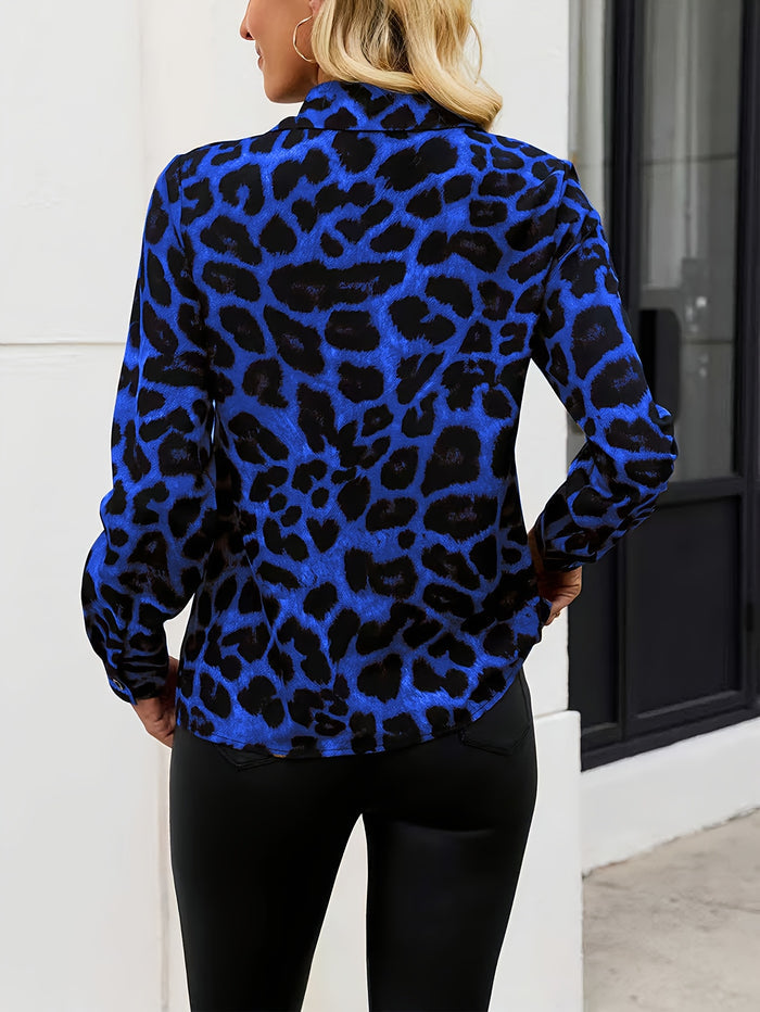 UNICORN Casual Long-Sleeve Shirt with Leopard Print Polo Collar And Buttons s m l xl xxl