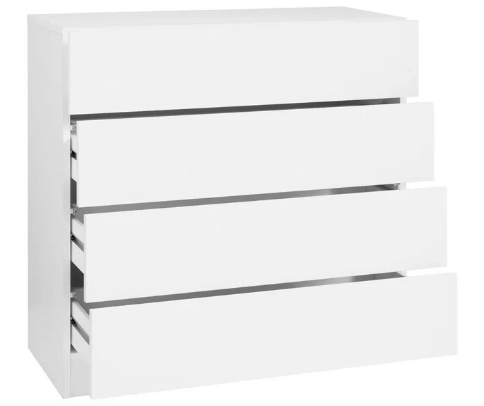 UNICORN Chest of Drawers Dresser modern white black Width 76 cm Depth 35 cm Height 79 cm