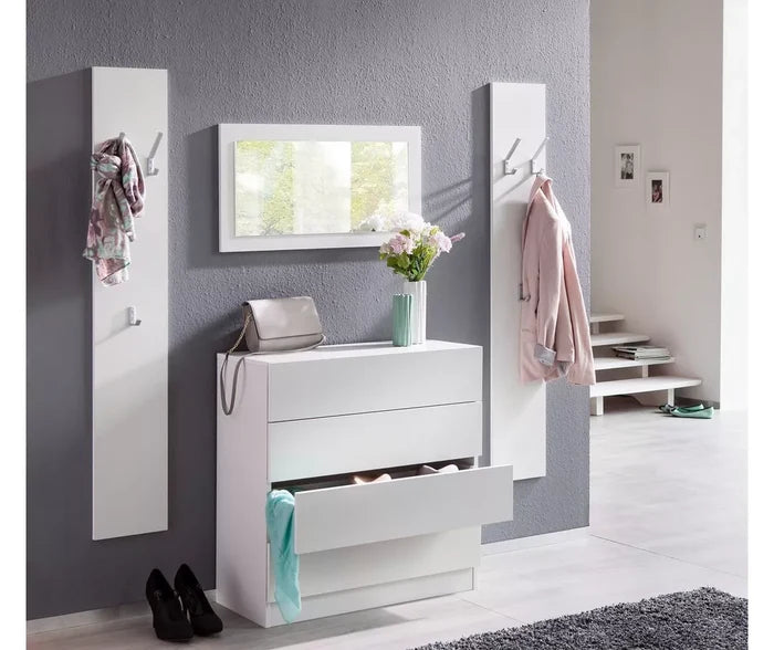 UNICORN Chest of Drawers Dresser modern white black Width 76 cm Depth 35 cm Height 79 cm