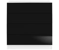 UNICORN Chest of Drawers Dresser modern white black Width 76 cm Depth 35 cm Height 79 cm