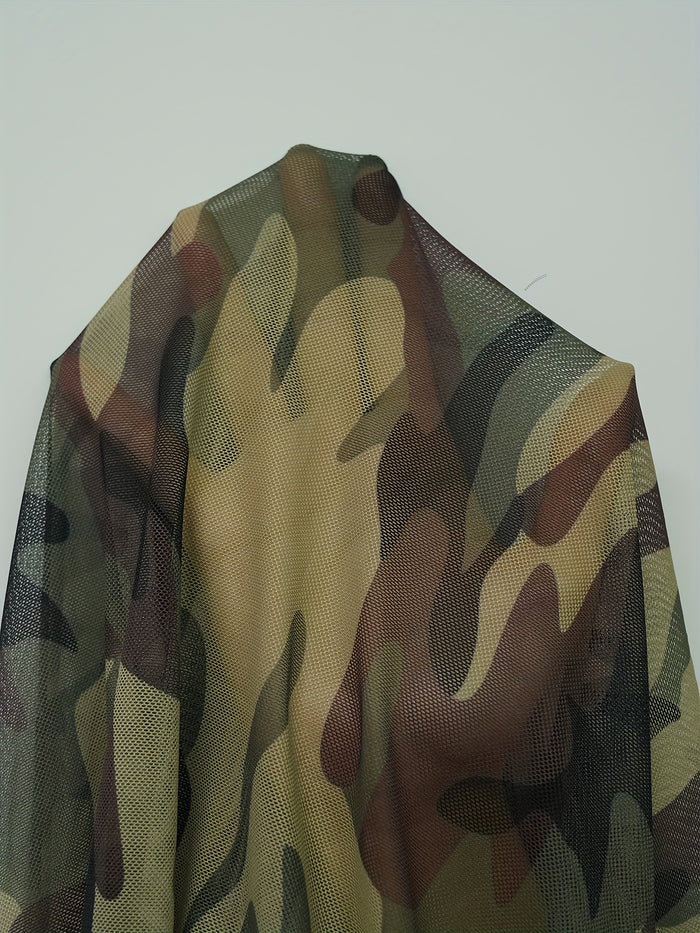 UNICORN Cross-border Women's Camouflage Print Mesh Sheer Jumpsuit s m l xl