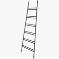 UNICORN Decorative Ladder Stepladder Metal Black 150 cm High