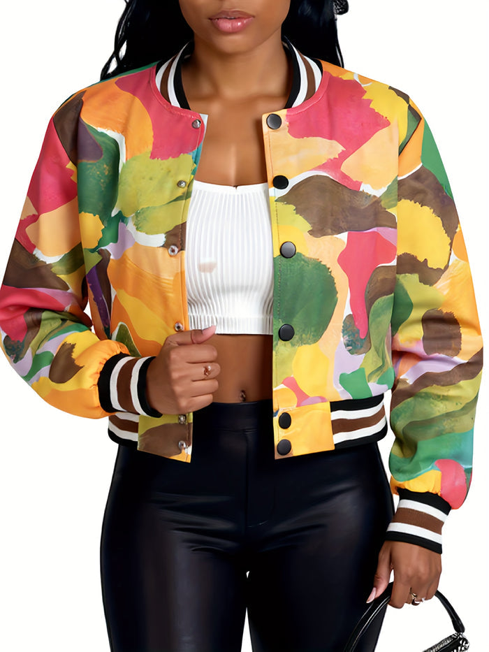 UNICORN designed Trendy Patterned Baseball Jacket for Women s m l xl xxl