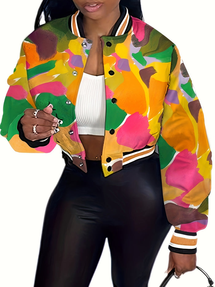 UNICORN designed Trendy Patterned Baseball Jacket for Women s m l xl xxl