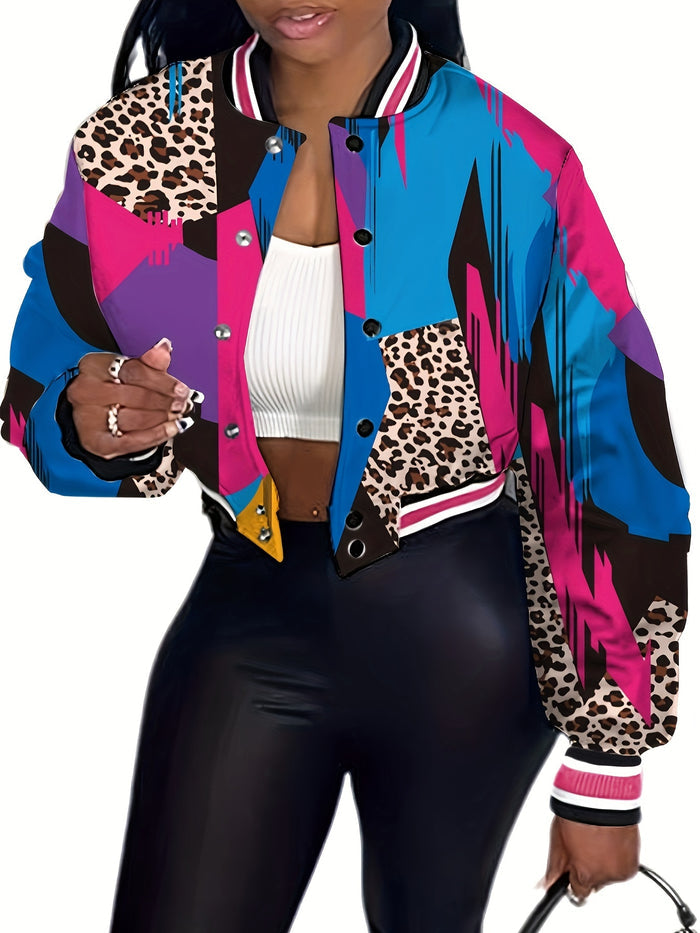 UNICORN designed Trendy Patterned Baseball Jacket for Women s m l xl xxl