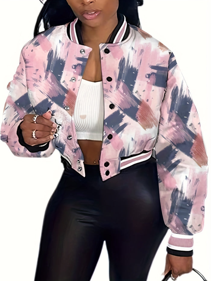 UNICORN designed Trendy Patterned Baseball Jacket for Women s m l xl xxl