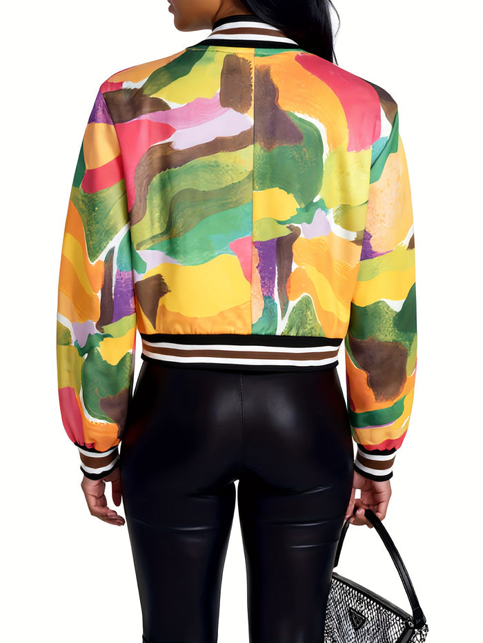 UNICORN designed Trendy Patterned Baseball Jacket for Women s m l xl xxl