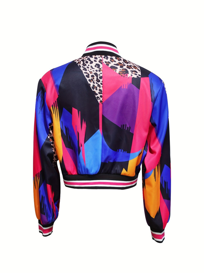UNICORN designed Trendy Patterned Baseball Jacket for Women s m l xl xxl
