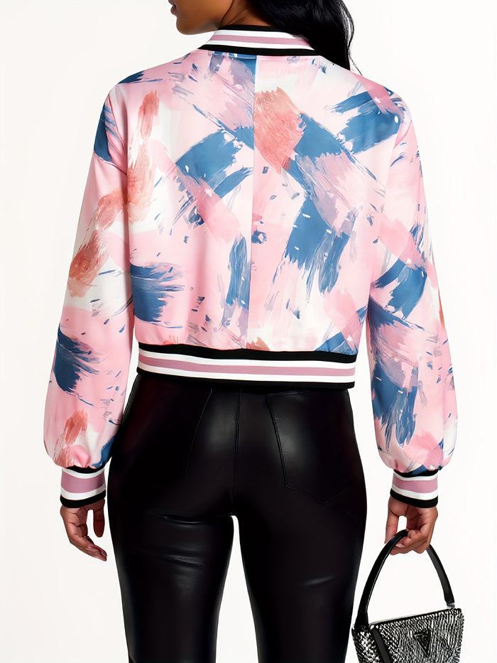 UNICORN designed Trendy Patterned Baseball Jacket for Women s m l xl xxl