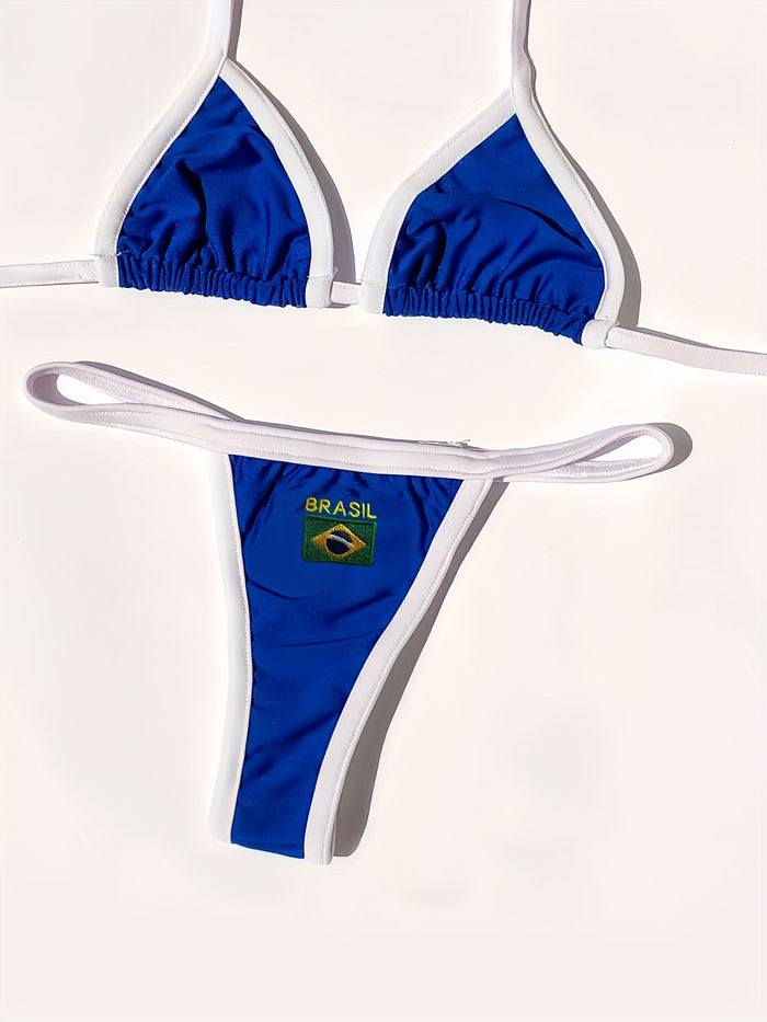 UNICORN Embroidered Bikini with Letter Patches, Fashionable Sexy Women's s m l xl