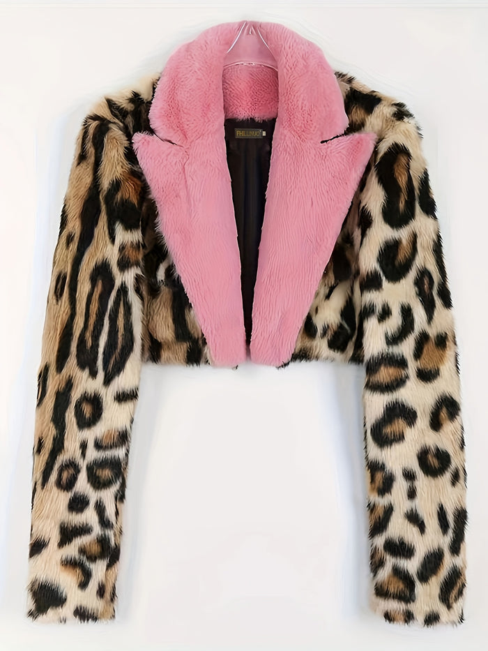 UNICORN Faux Coat Fashion Personality Temperament Women Faux Leopard Coat xs s m l xl