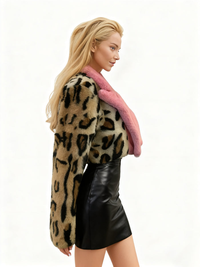 UNICORN Faux Coat Fashion Personality Temperament Women Faux Leopard Coat xs s m l xl