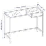 UNICORN Laptop table black-brown glass 100x36 cm