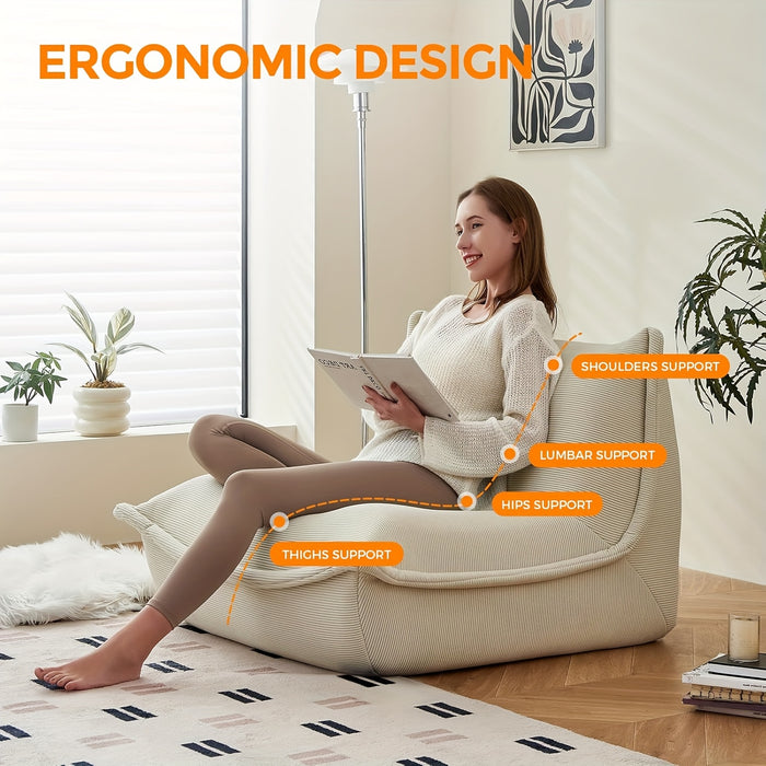 UNICORN Lazy Sofa Chair, Fireside Chair Sofa Large Chair for Adults White Green Brown