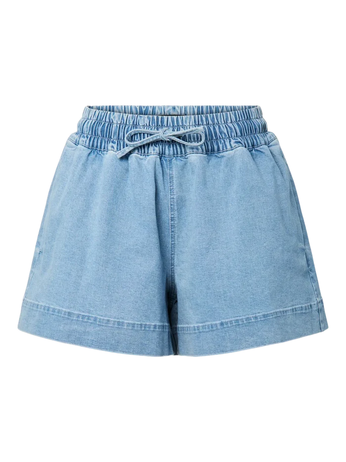 UNICORN Light Wash Denim Jogger Shorts with Elastic Waistband xs s m l xl