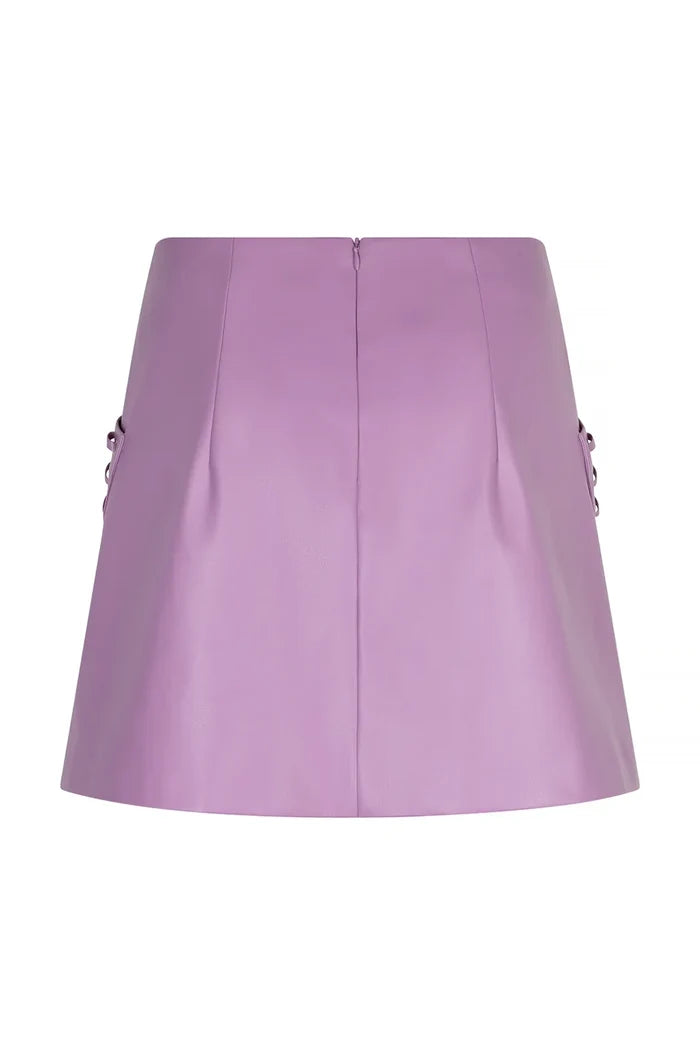 UNICORN lilac leather look mini skirt with lace-up details trendy & edgy xs s m l xl