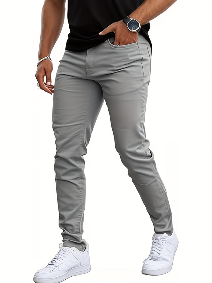 UNICORN Men Casual Slim-Fit Stretch Pants Apricot Beige Red s m l xl xxl