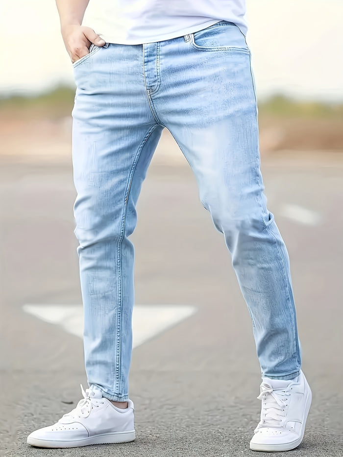 UNICORN Men Casual Slim-Fit Stretch Pants Blue Grey s m l xl xxl