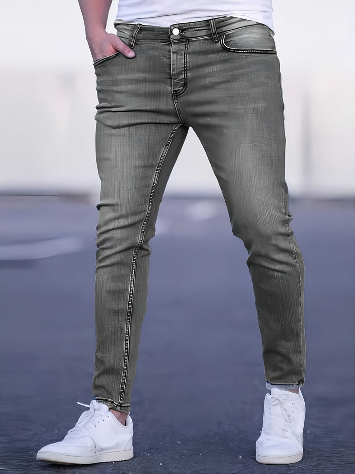 UNICORN Men Casual Slim-Fit Stretch Pants Blue Grey s m l xl xxl