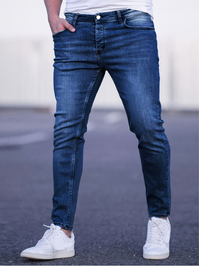 UNICORN Men Casual Slim-Fit Stretch Pants Blue Grey s m l xl xxl