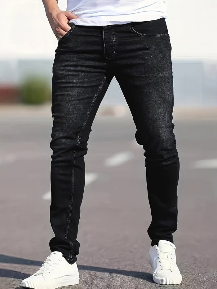 UNICORN Men Casual Slim-Fit Stretch Pants Blue Grey s m l xl xxl