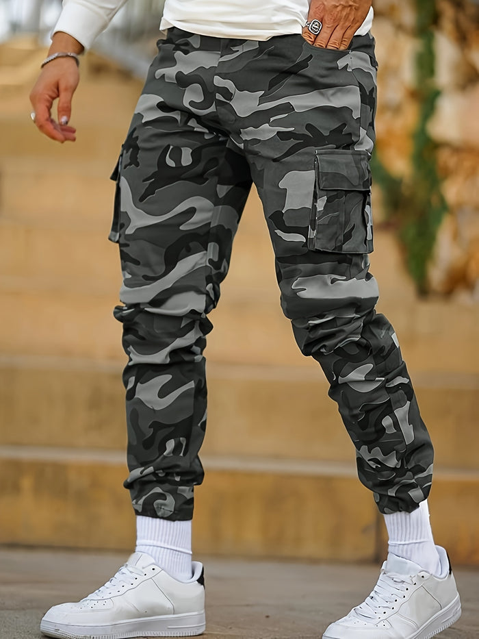 UNICORN Men Multi-Pocket Camouflage Jogger Pants Blue Green s m l xl xxl