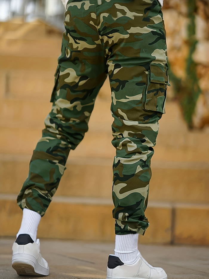 UNICORN Men Multi-Pocket Camouflage Jogger Pants Blue Green s m l xl xxl