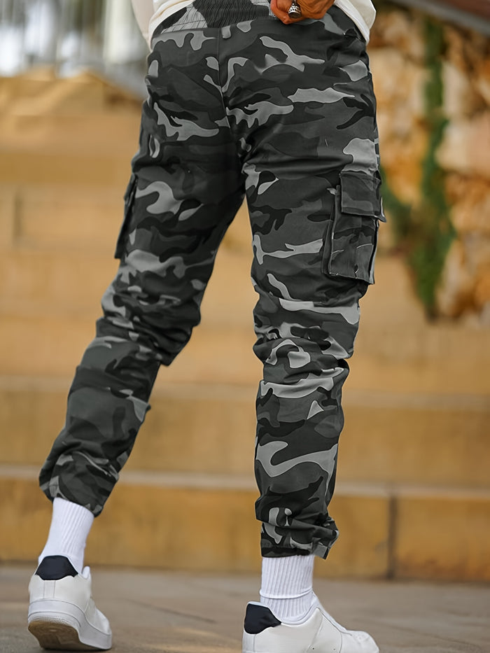 UNICORN Men Multi-Pocket Camouflage Jogger Pants Blue Green s m l xl xxl