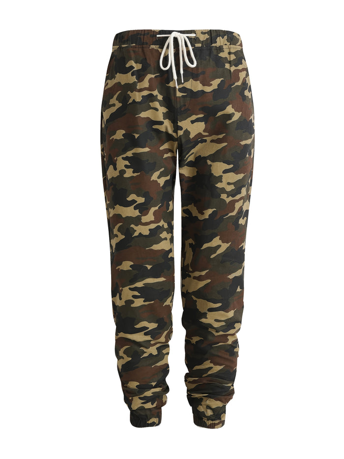 UNICORN Men's Drawstring Spring/Autumn Pure Cotton Camouflage Casual Pants xs s m l xl xxl