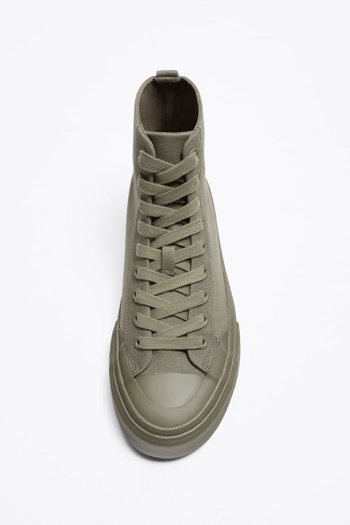 UNICORN men's high-top sneakers lace-up shoes army green light blue light beige navy blue sizes 39 to 45
