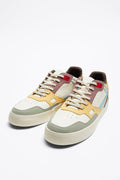 UNICORN men's low-top sneakers lace-up shoes white, yellow, brown, sizes 39 to 47
