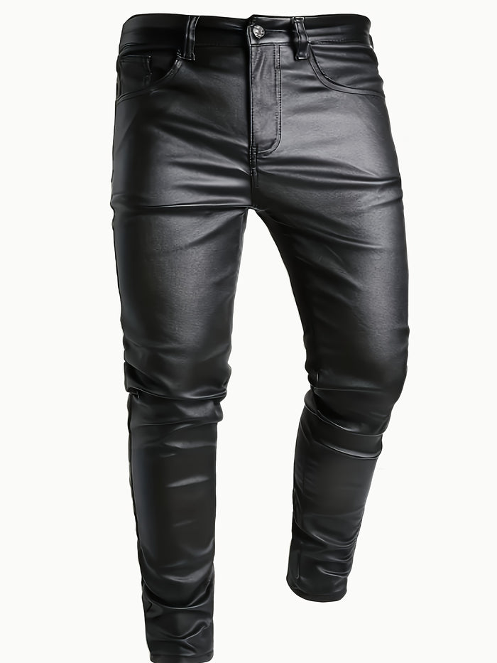 UNICORN Men's PU-coated Fashion Slim-fit Stretch Pants xs s m l xl xxl