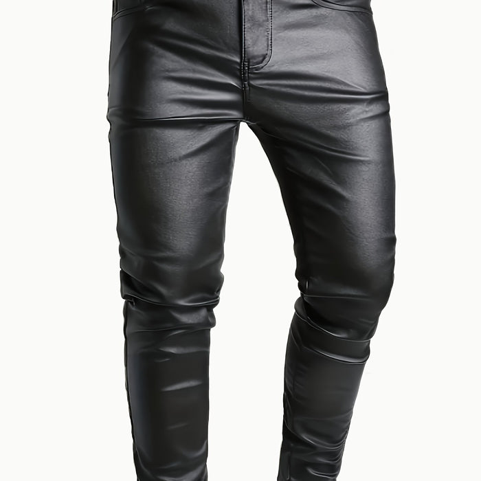 UNICORN Men's PU-coated Fashion Slim-fit Stretch Pants xs s m l xl xxl